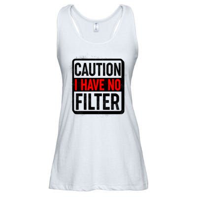 Caution I Have No Filter Warning Sign Ladies Essential Flowy Tank