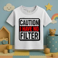 Caution I Have No Filter Warning Sign Toddler T-Shirt
