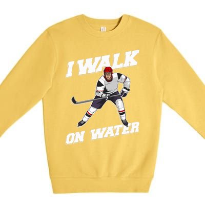 Cool Ice Hockey Player Art For Ice Hockey Lover Premium Crewneck Sweatshirt