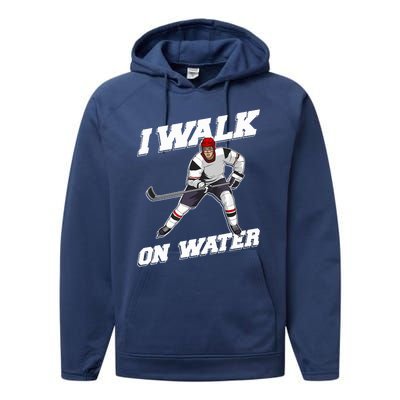 Cool Ice Hockey Player Art For Ice Hockey Lover Performance Fleece Hoodie