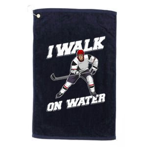 Cool Ice Hockey Player Art For Ice Hockey Lover Platinum Collection Golf Towel