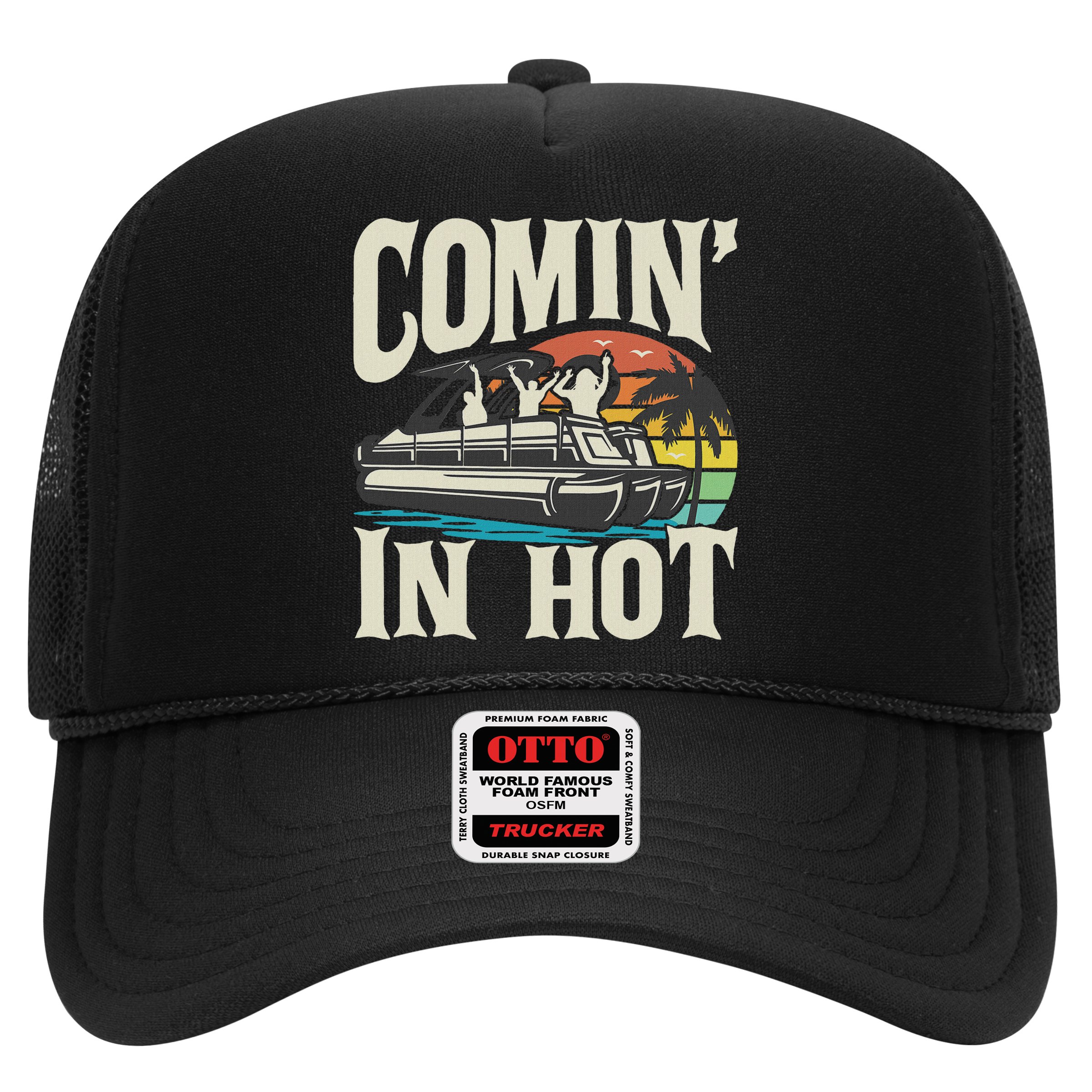 Comin In Hot Funny Pontoon Boat Pontooning Party Boat Hat