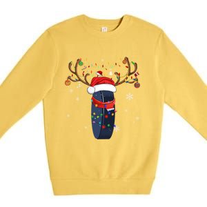 Christmas Ice Hockey Ball Santa Hat Xmas Pajama Matching Gift Premium Crewneck Sweatshirt