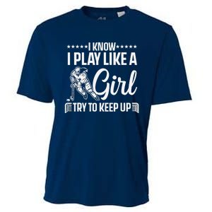 Cool Ice Hockey For Wo Girls Hockey Lover Team Skating Cooling Performance Crew T-Shirt