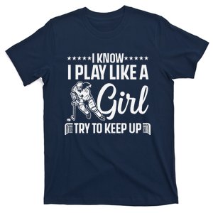 Cool Ice Hockey For Wo Girls Hockey Lover Team Skating T-Shirt