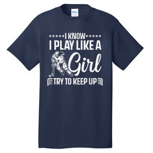 Cool Ice Hockey For Wo Girls Hockey Lover Team Skating Tall T-Shirt