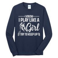 Cool Ice Hockey For Wo Girls Hockey Lover Team Skating Tall Long Sleeve T-Shirt