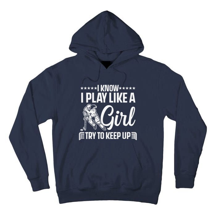 Cool Ice Hockey For Wo Girls Hockey Lover Team Skating Tall Hoodie