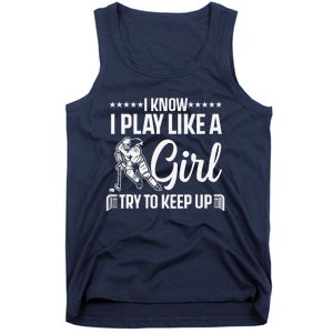 Cool Ice Hockey For Wo Girls Hockey Lover Team Skating Tank Top