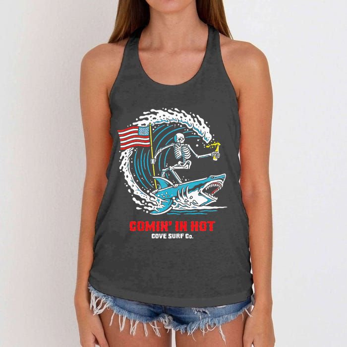 Comin In Hot Cove Surf Co Women's Knotted Racerback Tank