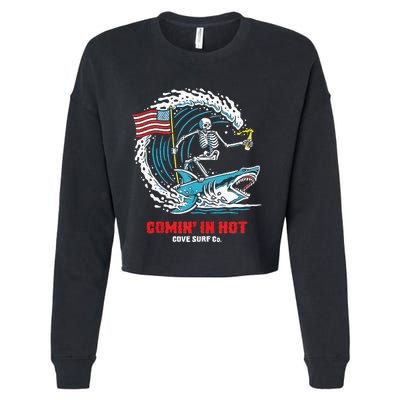 Comin In Hot Cove Surf Co Cropped Pullover Crew