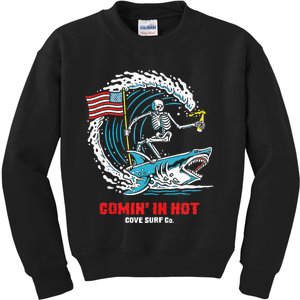 Comin In Hot Cove Surf Co Kids Sweatshirt