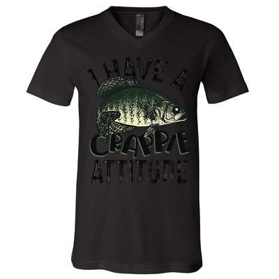 Cool I Have Crappie Attitude Gift Women Funny Fishing V-Neck T-Shirt