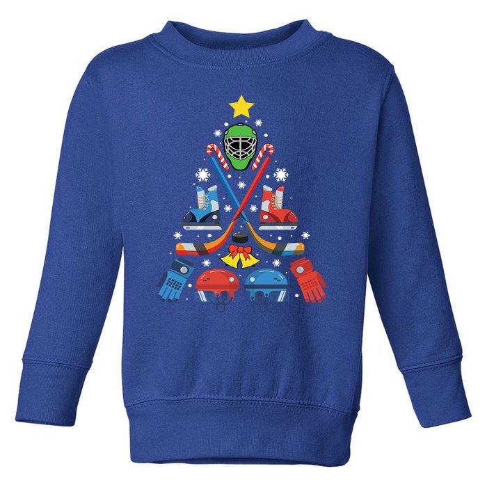 Christmas Ice Hockey Christmas Ornat Tree Funny Xmas Gift Toddler Sweatshirt