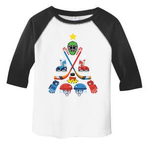 Christmas Ice Hockey Christmas Ornat Tree Funny Xmas Gift Toddler Fine Jersey T-Shirt