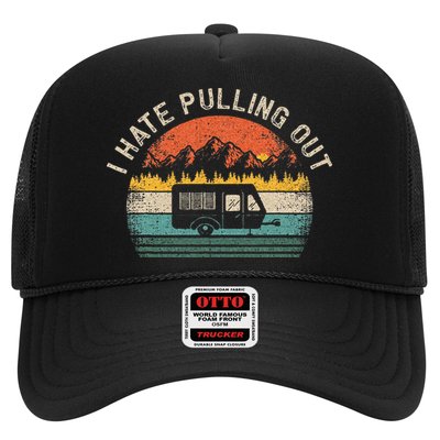 Camping I Hate Pulling Out Vintage Camper Travel Trailer Trucker Hat