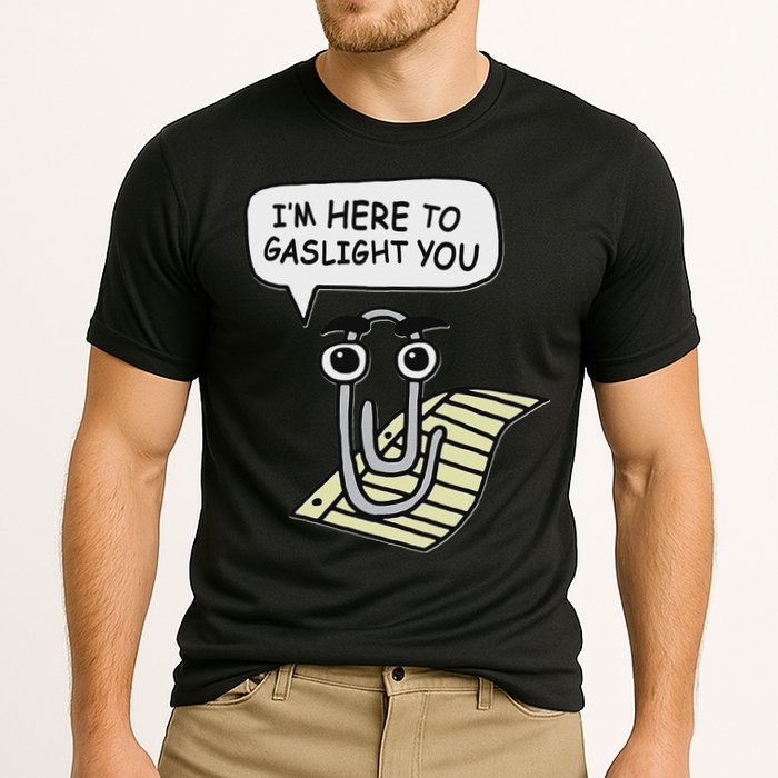 Clippy I'm Here To Gaslight You Good S Black Cooling Performance Crew T-Shirt