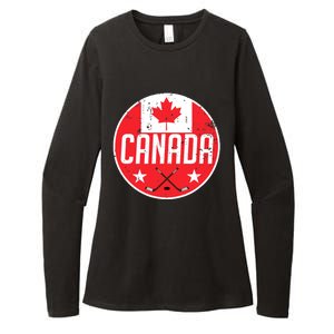 Canada Ice Hockey Flag Jersey Supporter Canadian Fan Gift Womens CVC Long Sleeve Shirt