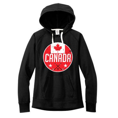 Canada Ice Hockey Flag Jersey Supporter Canadian Fan Gift Women's Fleece Hoodie