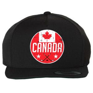 Canada Ice Hockey Flag Jersey Supporter Canadian Fan Gift Wool Snapback Cap