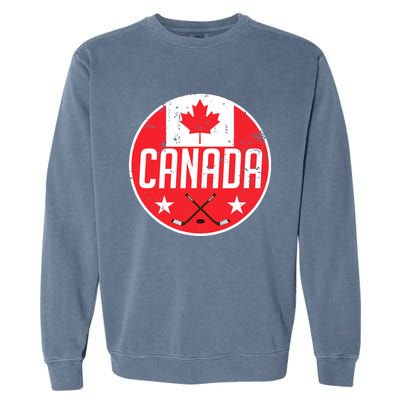 Canada Ice Hockey Flag Jersey Supporter Canadian Fan Gift Garment-Dyed Sweatshirt