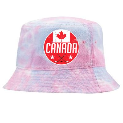 Canada Ice Hockey Flag Jersey Supporter Canadian Fan Gift Tie-Dyed Bucket Hat