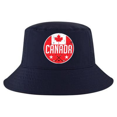 Canada Ice Hockey Flag Jersey Supporter Canadian Fan Gift Cool Comfort Performance Bucket Hat