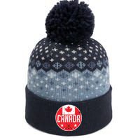 Canada Ice Hockey Flag Jersey Supporter Canadian Fan Gift The Baniff Cuffed Pom Beanie