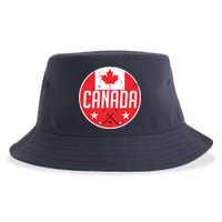 Canada Ice Hockey Flag Jersey Supporter Canadian Fan Gift Sustainable Bucket Hat