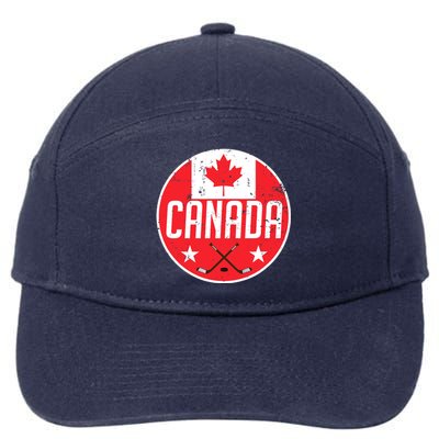 Canada Ice Hockey Flag Jersey Supporter Canadian Fan Gift 7-Panel Snapback Hat