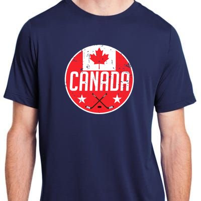 Canada Ice Hockey Flag Jersey Supporter Canadian Fan Gift Adult ChromaSoft Performance T-Shirt