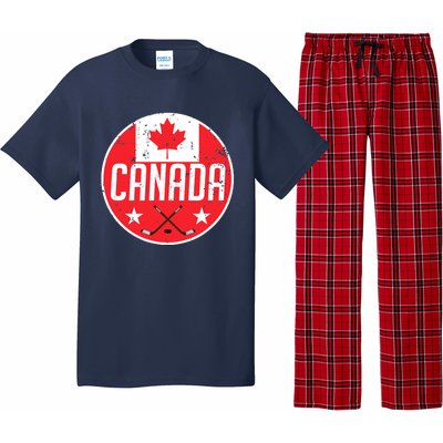 Canada Ice Hockey Flag Jersey Supporter Canadian Fan Gift Pajama Set