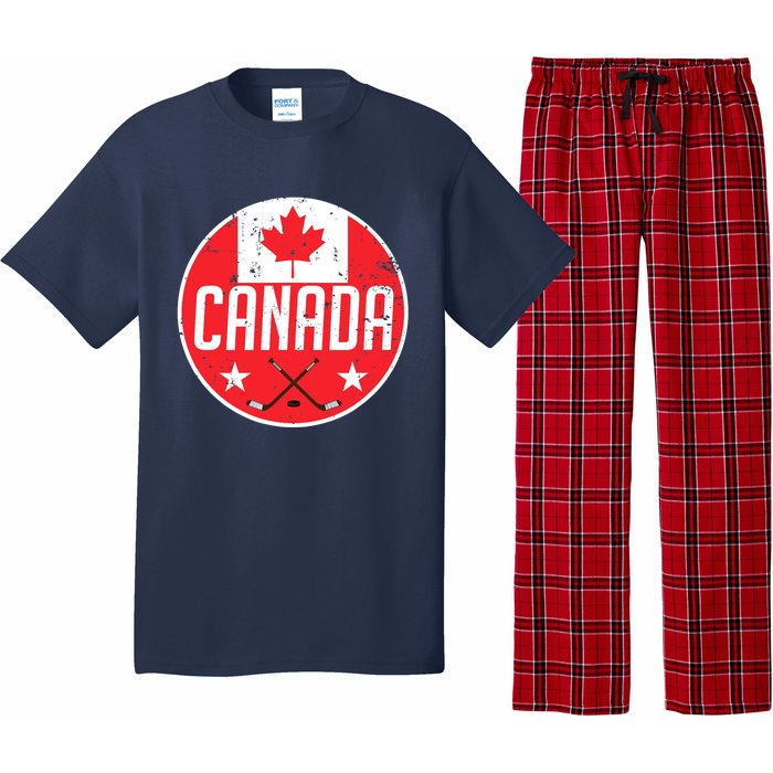 Canada Ice Hockey Flag Jersey Supporter Canadian Fan Gift Pajama Set