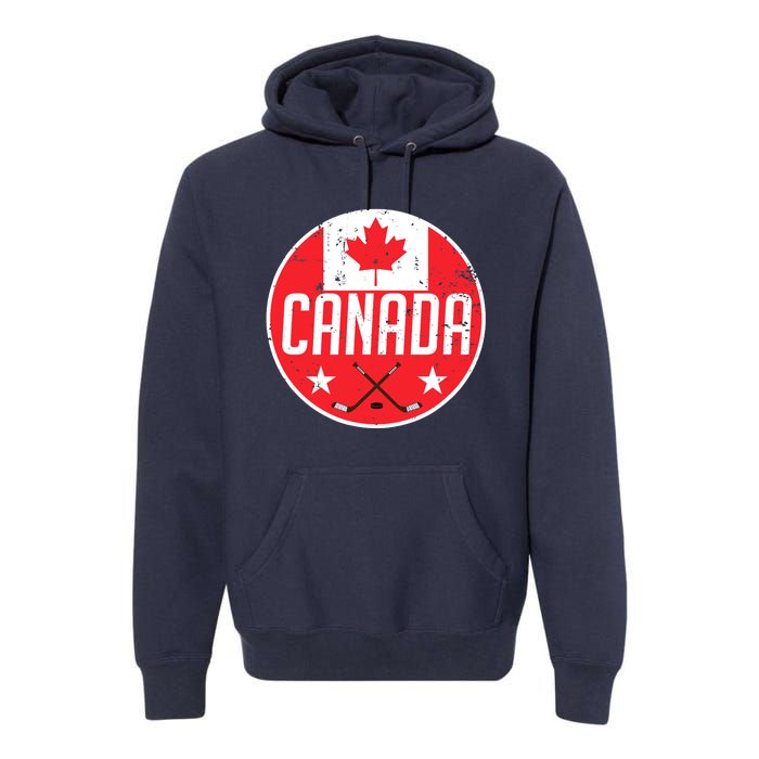 Canada Ice Hockey Flag Jersey Supporter Canadian Fan Gift Premium Hoodie