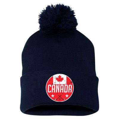 Canada Ice Hockey Flag Jersey Supporter Canadian Fan Gift Pom Pom 12in Knit Beanie