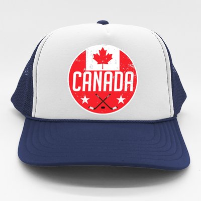 Canada Ice Hockey Flag Jersey Supporter Canadian Fan Gift Trucker Hat