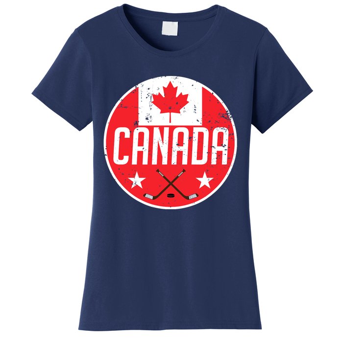 Canada Ice Hockey Flag Jersey Supporter Canadian Fan Gift Women's T-Shirt