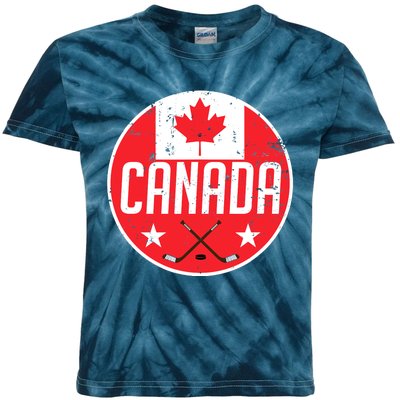 Canada Ice Hockey Flag Jersey Supporter Canadian Fan Gift Kids Tie-Dye T-Shirt