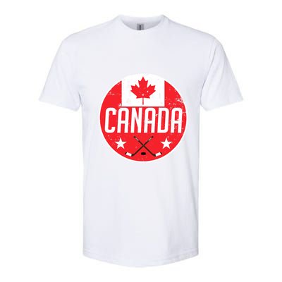 Canada Ice Hockey Flag Jersey Supporter Canadian Fan Gift Softstyle CVC T-Shirt