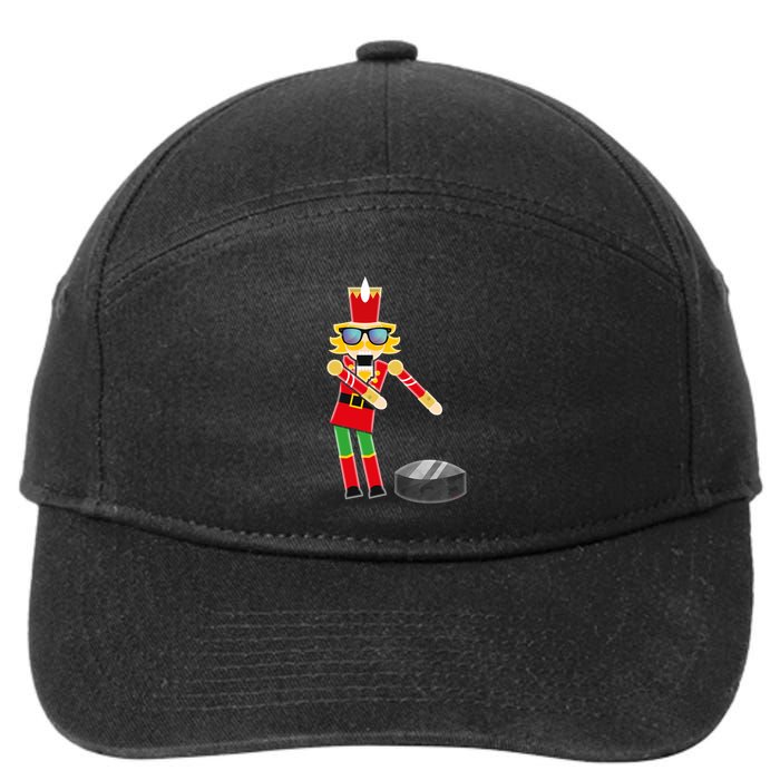 Christmas Ice Hockey Flossing Nutcracker Funny Gift 7-Panel Snapback Hat