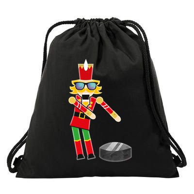 Christmas Ice Hockey Flossing Nutcracker Funny Gift Drawstring Bag