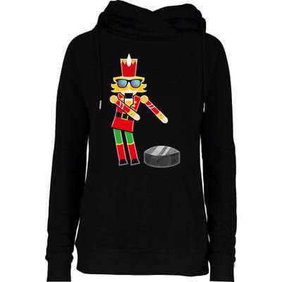 Christmas Ice Hockey Flossing Nutcracker Funny Gift Womens Funnel Neck Pullover Hood