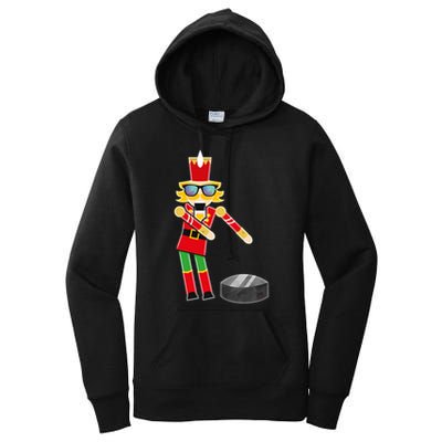 Christmas Ice Hockey Flossing Nutcracker Funny Gift Women's Pullover Hoodie