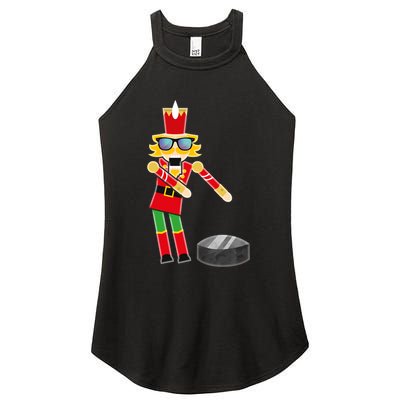 Christmas Ice Hockey Flossing Nutcracker Funny Gift Women's Perfect Tri Rocker Tank