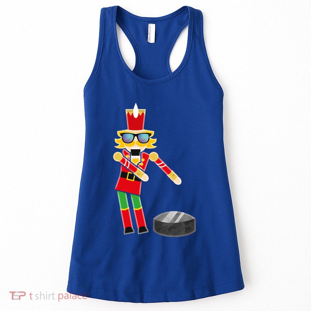 Christmas Ice Hockey Flossing Nutcracker Funny Gift Womens Tank Top