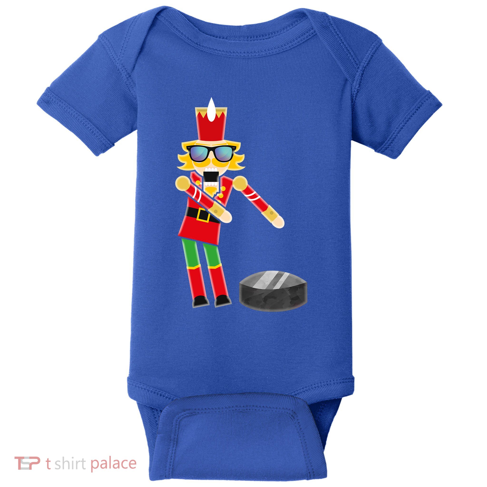 Christmas Ice Hockey Flossing Nutcracker Funny Gift Baby Bodysuit