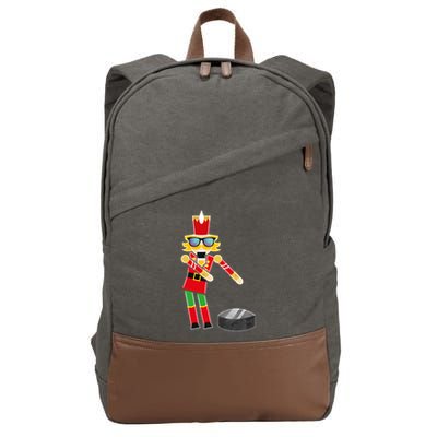 Christmas Ice Hockey Flossing Nutcracker Funny Gift Cotton Canvas Backpack