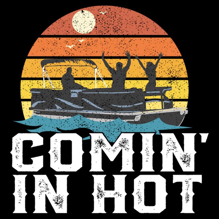Comin In Hot Pontoon Boat Gif Funny Boating Lake Gift For Dad Gift Impact Tech Backpack
