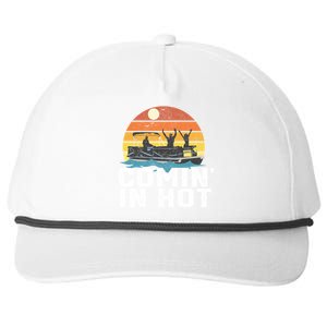 Comin In Hot Pontoon Boat Gif Funny Boating Lake Gift For Dad Gift Snapback Five-Panel Rope Hat