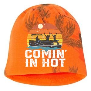 Comin In Hot Pontoon Boat Gif Funny Boating Lake Gift For Dad Gift Kati - Camo Knit Beanie